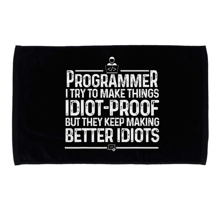 Funny Programmer Art Women Computer Coder Programming Microfiber Hand Towel
