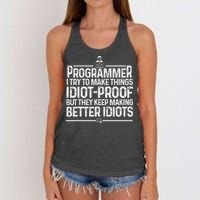 Funny Programmer Art Women Computer Coder Programming Women's Knotted Racerback Tank