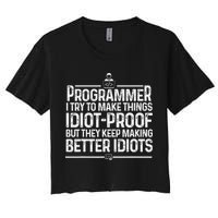 Funny Programmer Art Women Computer Coder Programming Women's Crop Top Tee