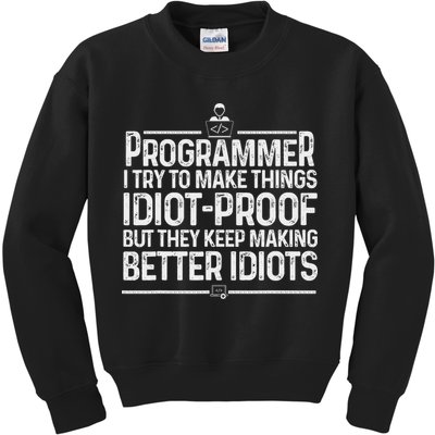 Funny Programmer Art Women Computer Coder Programming Kids Sweatshirt