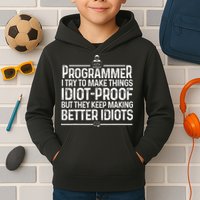 Funny Programmer Art Women Computer Coder Programming Kids Hoodie