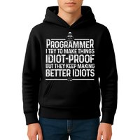 Funny Programmer Art Women Computer Coder Programming Kids Hoodie