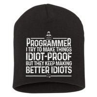 Funny Programmer Art Women Computer Coder Programming Short Acrylic Beanie