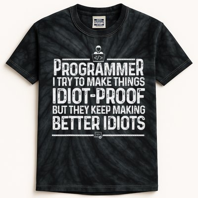 Funny Programmer Art Women Computer Coder Programming Kids Tie-Dye T-Shirt