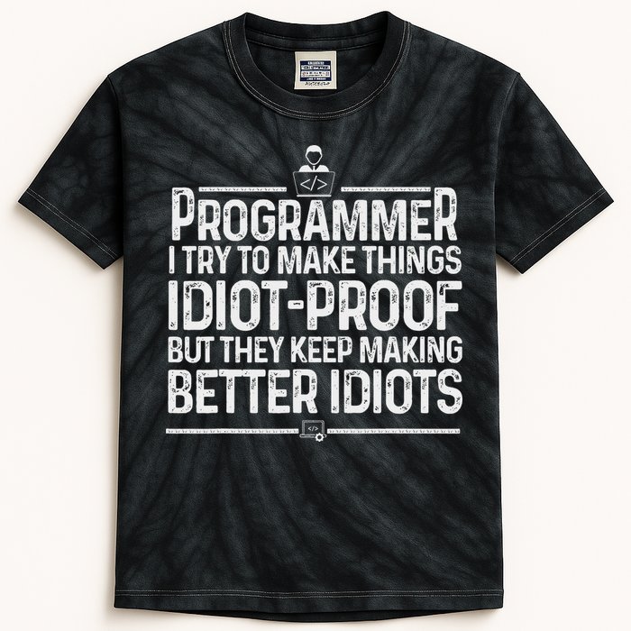 Funny Programmer Art Women Computer Coder Programming Kids Tie-Dye T-Shirt