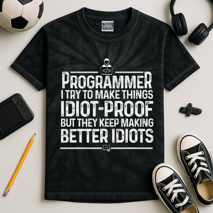 Funny Programmer Art Women Computer Coder Programming Kids Tie-Dye T-Shirt