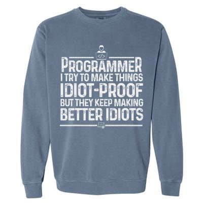 Funny Programmer Art Women Computer Coder Programming Garment-Dyed Sweatshirt