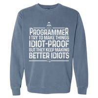 Funny Programmer Art Women Computer Coder Programming Garment-Dyed Sweatshirt