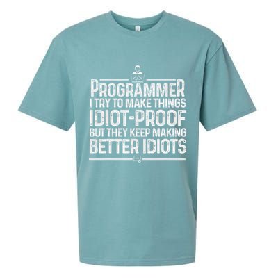 Funny Programmer Art Women Computer Coder Programming Sueded Cloud Jersey T-Shirt