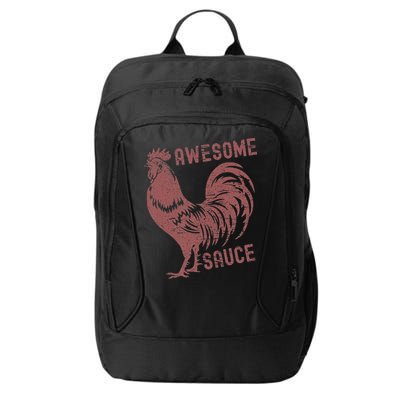 Funny Pets Awesome Sauce With Picture Of Rooster City Backpack
