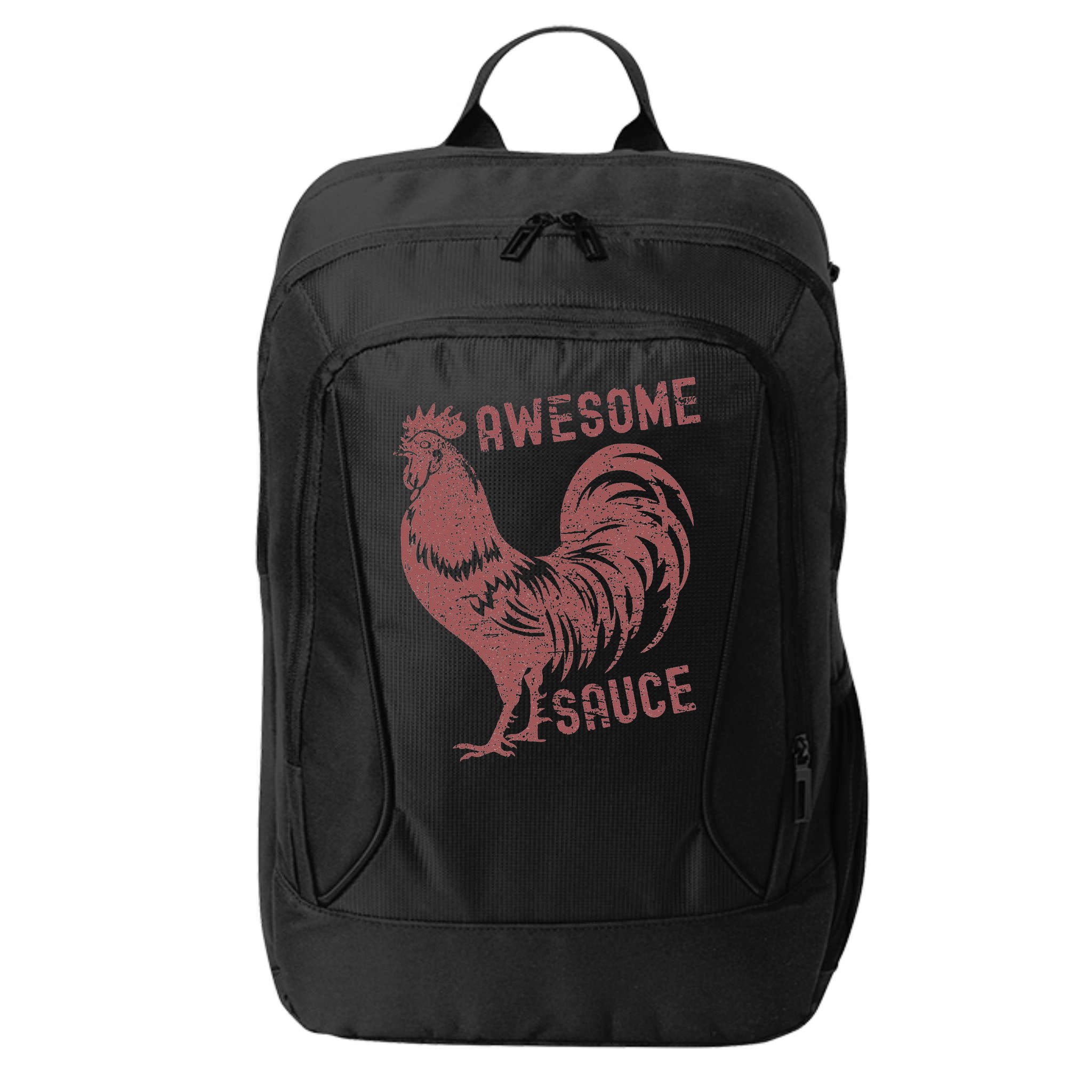 Funny Pets Awesome Sauce With Picture Of Rooster City Backpack