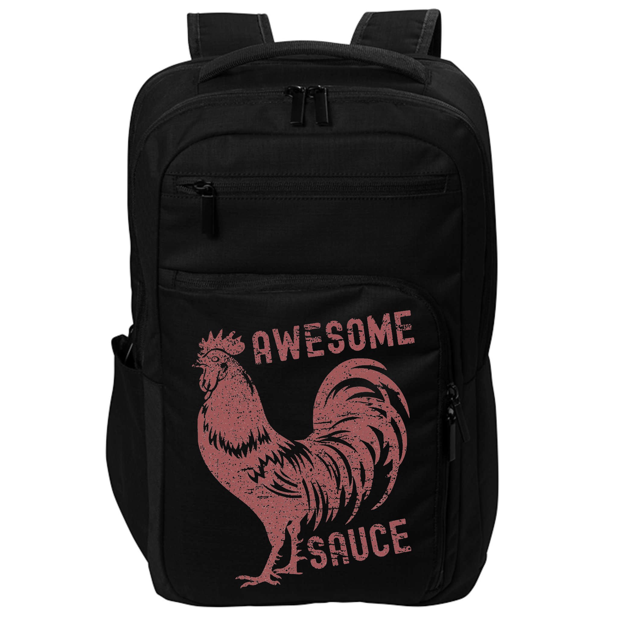 Funny Pets Awesome Sauce With Picture Of Rooster Impact Tech Backpack