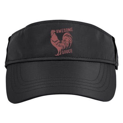 Funny Pets Awesome Sauce With Picture Of Rooster Adult Drive Performance Visor