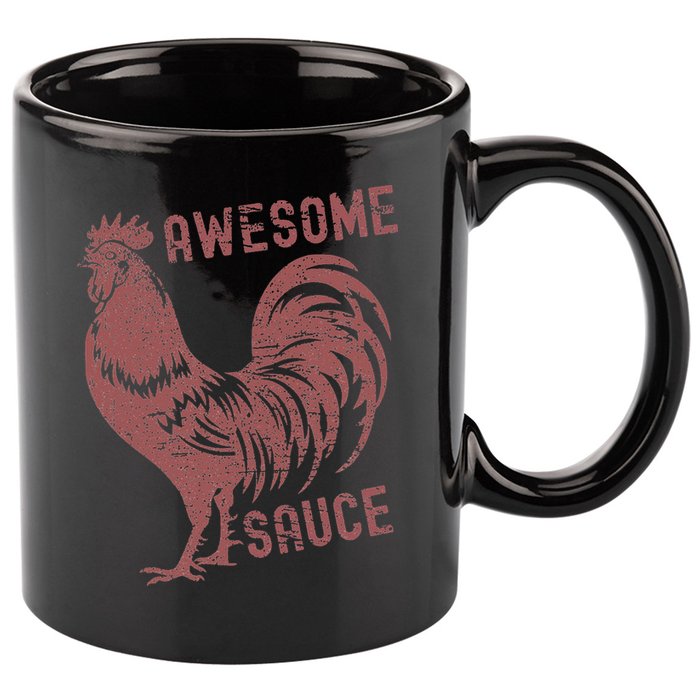Funny Pets Awesome Sauce With Picture Of Rooster 11oz C Handle Ceramic Mug