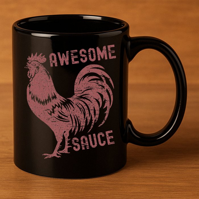 Funny Pets Awesome Sauce With Picture Of Rooster 11oz C Handle Ceramic Mug