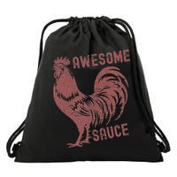 Funny Pets Awesome Sauce With Picture Of Rooster Drawstring Bag