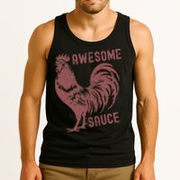 Funny Pets Awesome Sauce With Picture Of Rooster Tank Top
