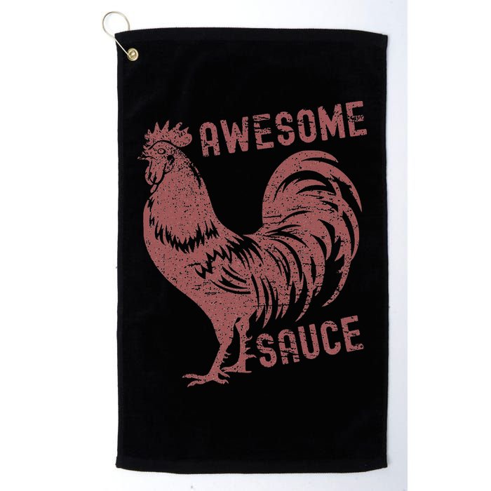 Funny Pets Awesome Sauce With Picture Of Rooster Golf Towel
