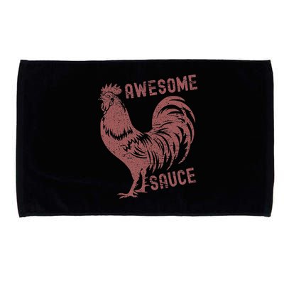Funny Pets Awesome Sauce With Picture Of Rooster Microfiber Hand Towel