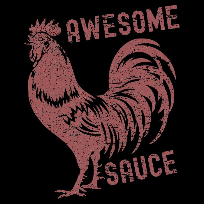 Funny Pets Awesome Sauce With Picture Of Rooster Cropped Pullover Crew