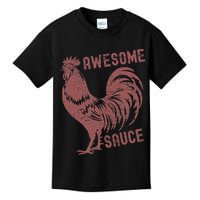 Funny Pets Awesome Sauce With Picture Of Rooster Kids T-Shirt