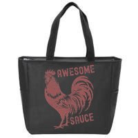 Funny Pets Awesome Sauce With Picture Of Rooster Zip Tote Bag
