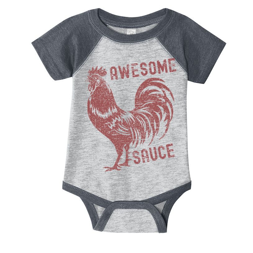 Funny Pets Awesome Sauce With Picture Of Rooster Infant Baby Jersey Bodysuit