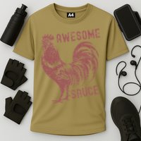 Funny Pets Awesome Sauce With Picture Of Rooster Performance Shirt