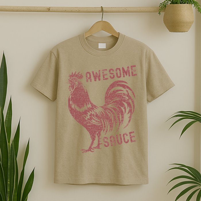 Funny Pets Awesome Sauce With Picture Of Rooster T-Shirt