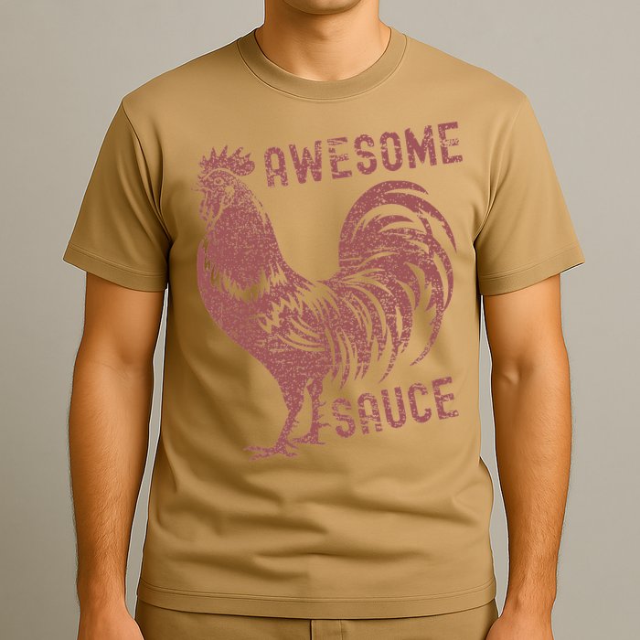 Funny Pets Awesome Sauce With Picture Of Rooster T-Shirt