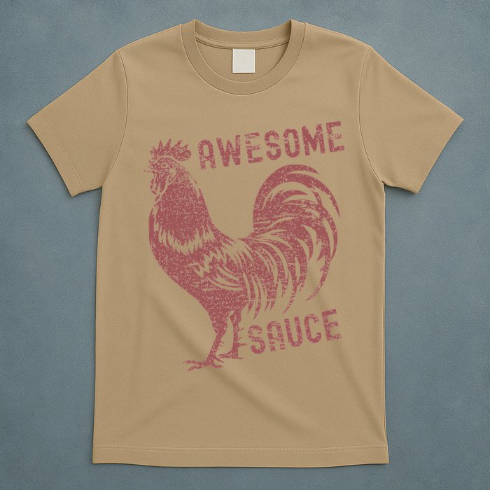 Funny Pets Awesome Sauce With Picture Of Rooster T-Shirt