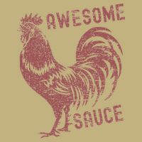 Funny Pets Awesome Sauce With Picture Of Rooster Button