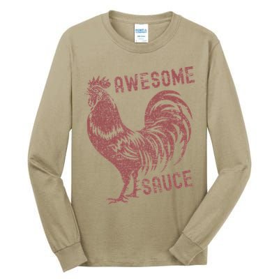 Funny Pets Awesome Sauce With Picture Of Rooster Tall Long Sleeve T-Shirt