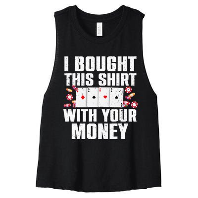 Funny Poker Art For Gambling Men Women Poker Player Gambler Women's Racerback Cropped Tank