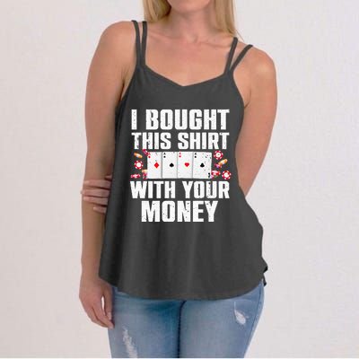 Funny Poker Art For Gambling Men Women Poker Player Gambler Women's Strappy Tank