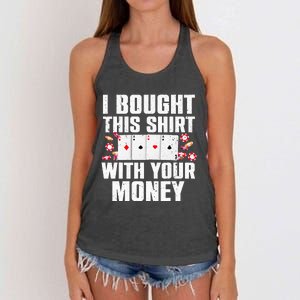 Funny Poker Art For Gambling Men Women Poker Player Gambler Women's Knotted Racerback Tank