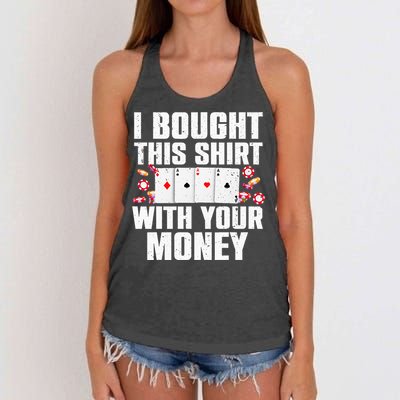 Funny Poker Art For Gambling Men Women Poker Player Gambler Women's Knotted Racerback Tank