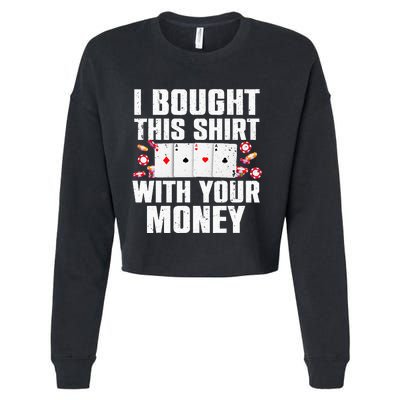 Funny Poker Art For Gambling Men Women Poker Player Gambler Cropped Pullover Crew