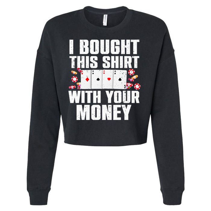 Funny Poker Art For Gambling Men Women Poker Player Gambler Cropped Pullover Crew