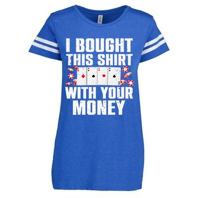 Funny Poker Art For Gambling Men Women Poker Player Gambler Enza Ladies Jersey Football T-Shirt