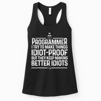 Funny Programmer Art Men Women Computer Coder Programming Women's Racerback Tank