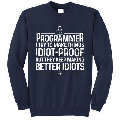 Funny Programmer Art Men Women Computer Coder Programming Tall Sweatshirt