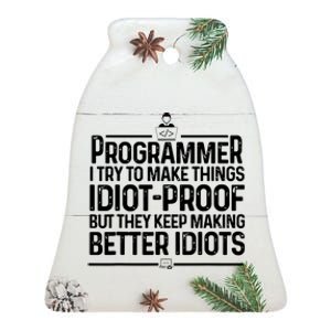 Funny Programmer Art Men Women Computer Coder Programming Ceramic Bell Ornament