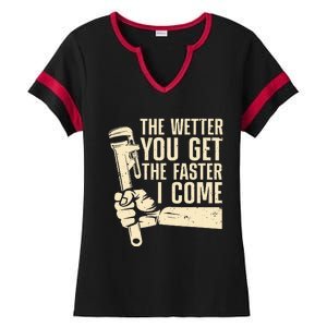 Funny Plumber Art For  Steamfitter Plumbing Tools Ladies Halftime Notch Neck Tee