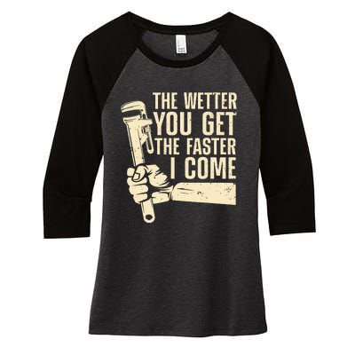 Funny Plumber Art For  Steamfitter Plumbing Tools Women's Tri-Blend 3/4-Sleeve Raglan Shirt