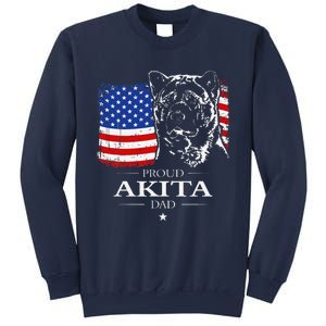 Funny Proud Akita Dad American Flag Patriotic Dog Gift Sweatshirt