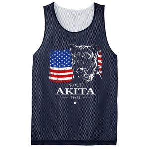 Funny Proud Akita Dad American Flag Patriotic Dog Gift Mesh Reversible Basketball Jersey Tank