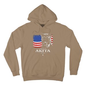 Funny Proud Akita Dad American Flag Patriotic Dog Gift Hoodie