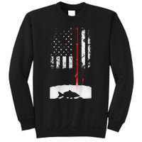 Fishing Pole American Flag Gift For Patriotic Fisherman Sweatshirt