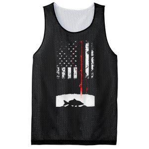 Fishing Pole American Flag Gift For Patriotic Fisherman Mesh Reversible Basketball Jersey Tank